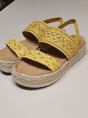 Made By Design Yellow Braided Platform Sandals